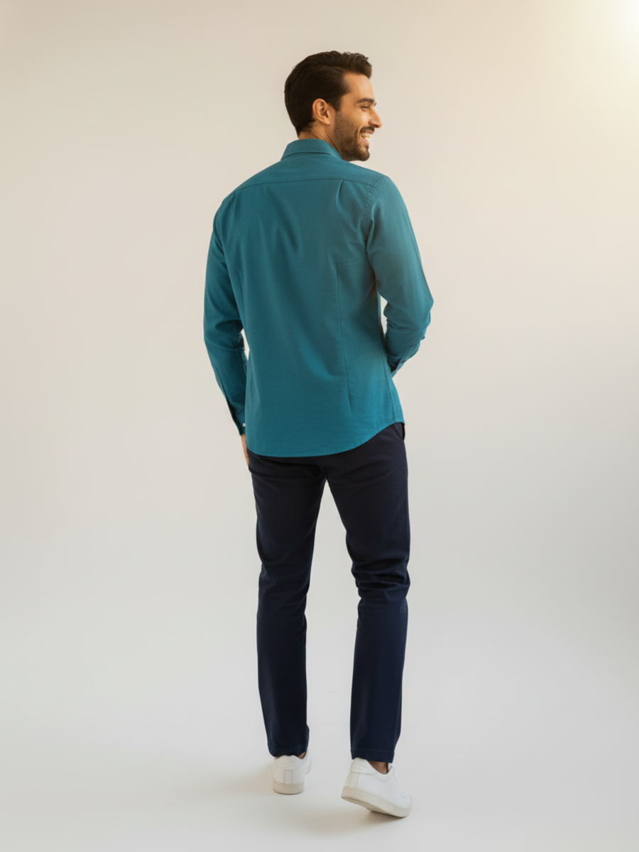 Teal Button-Down Shirt