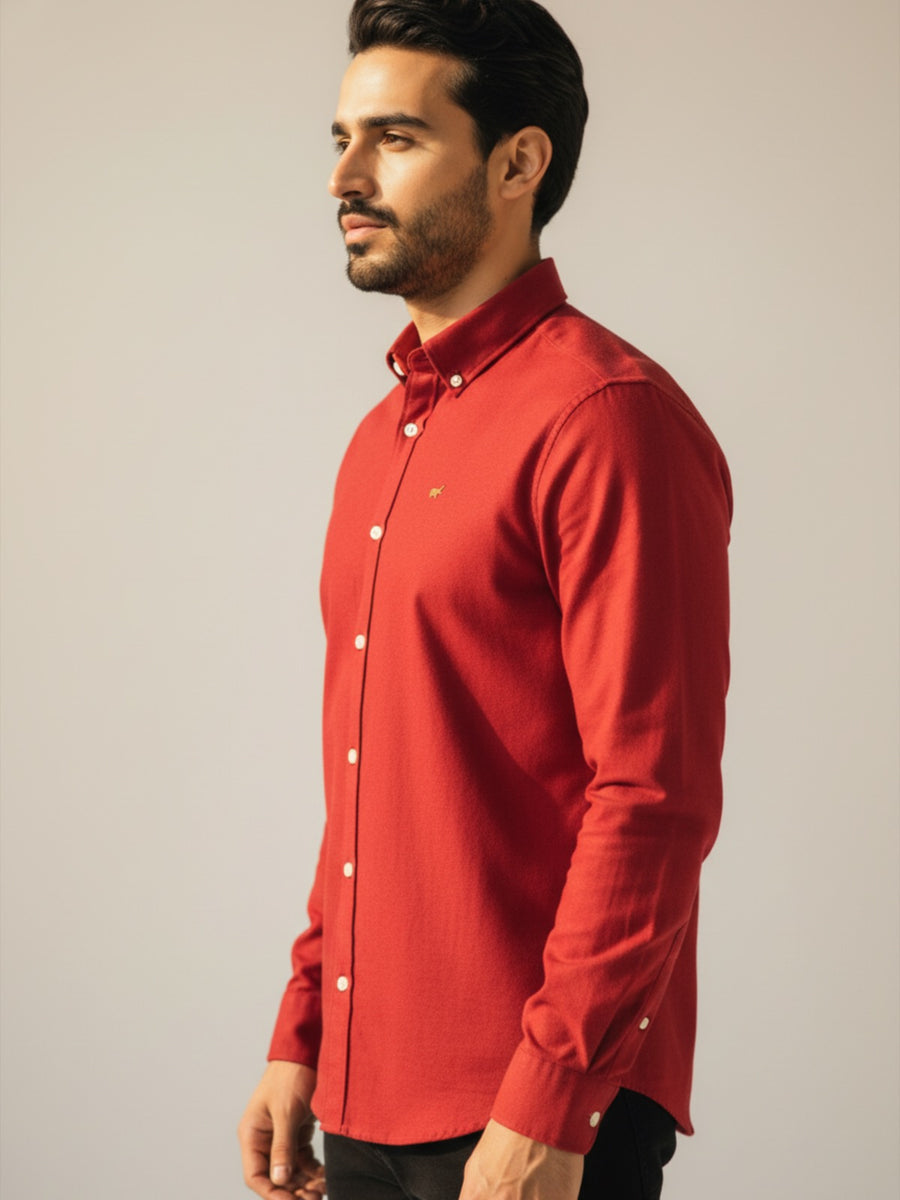 Red Button-Down Shirt