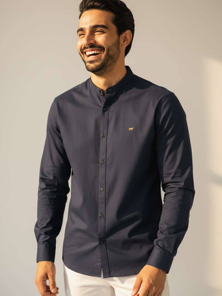 Easy Care Mandarin Casual Shirt - Braclo