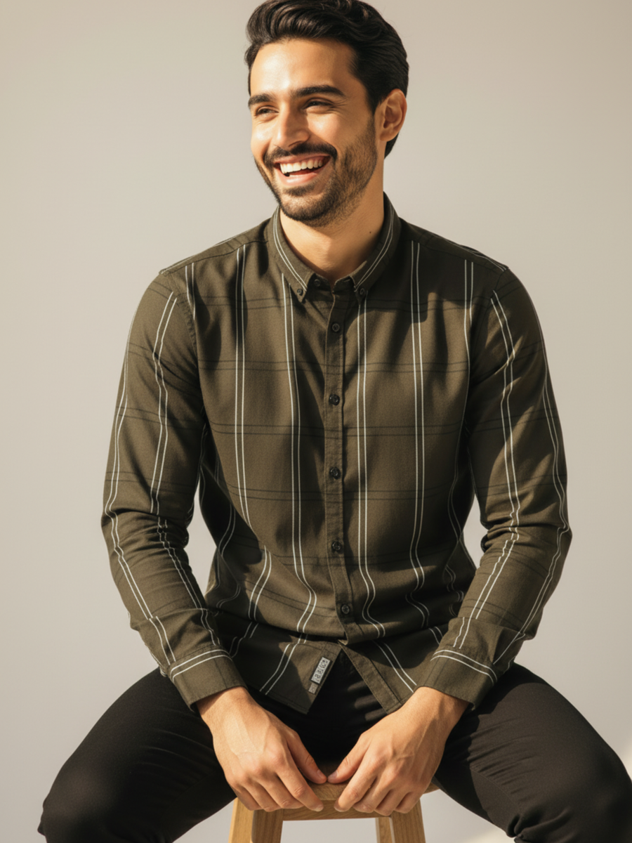 Olive Striped Shirt