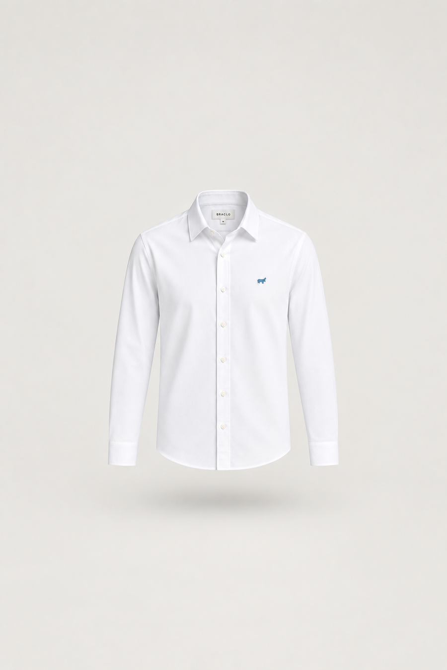 White Casual Blue Emblem Shirt