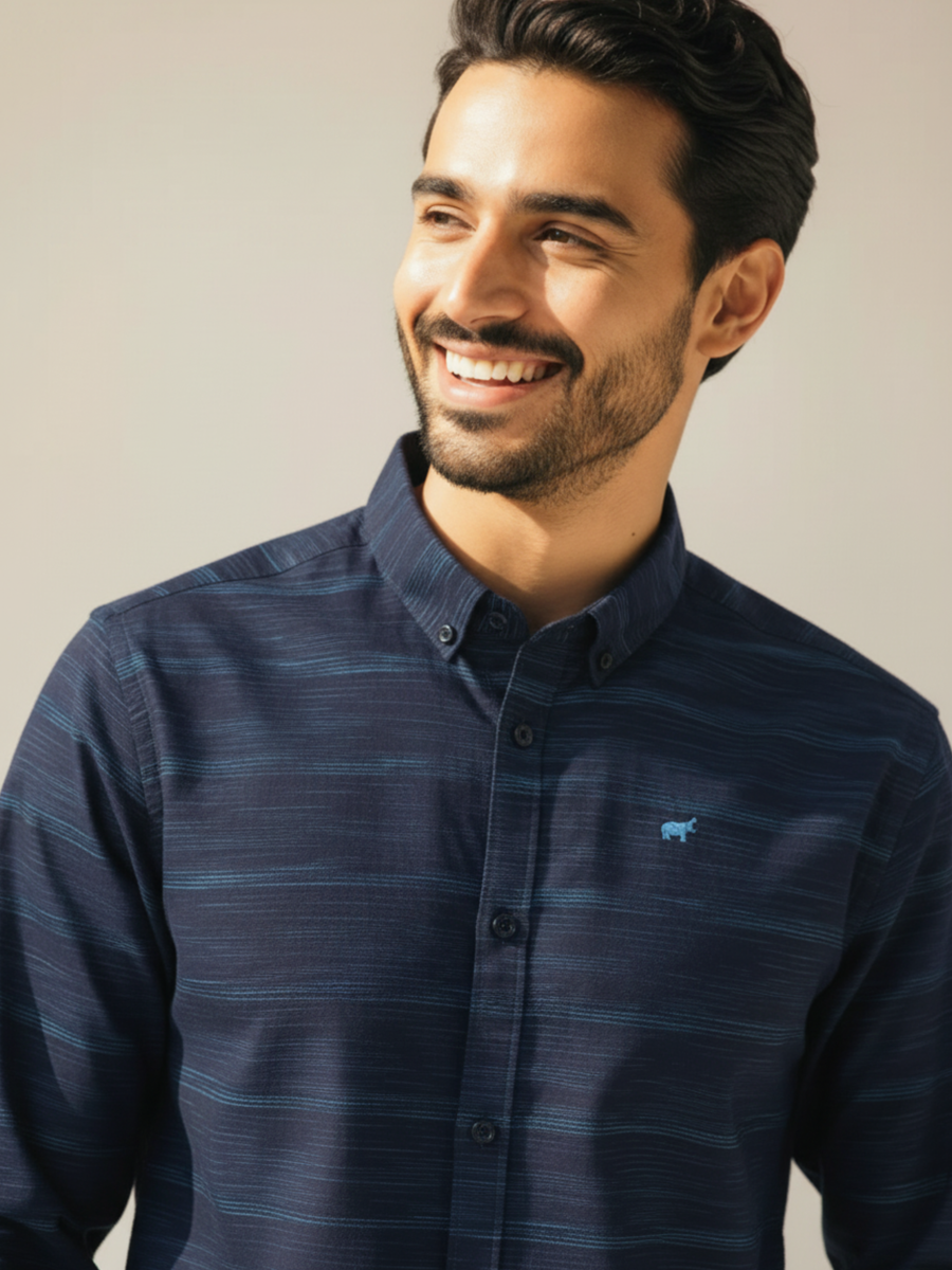Navy Textured Shirt