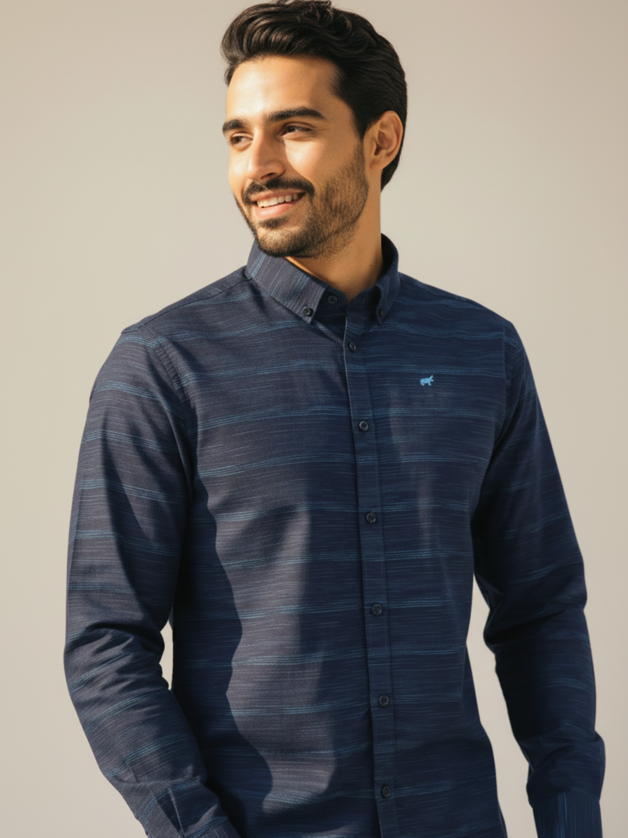 Navy Textured Shirt