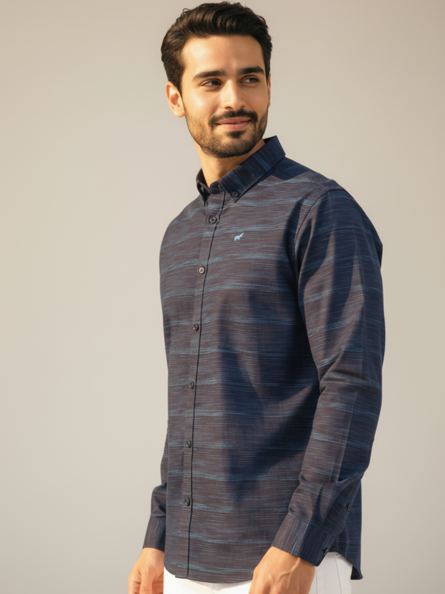 Navy Textured Shirt