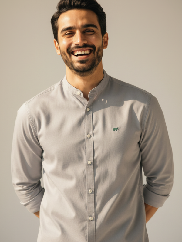 Easy Care Mandarin Casual Shirt - Braclo