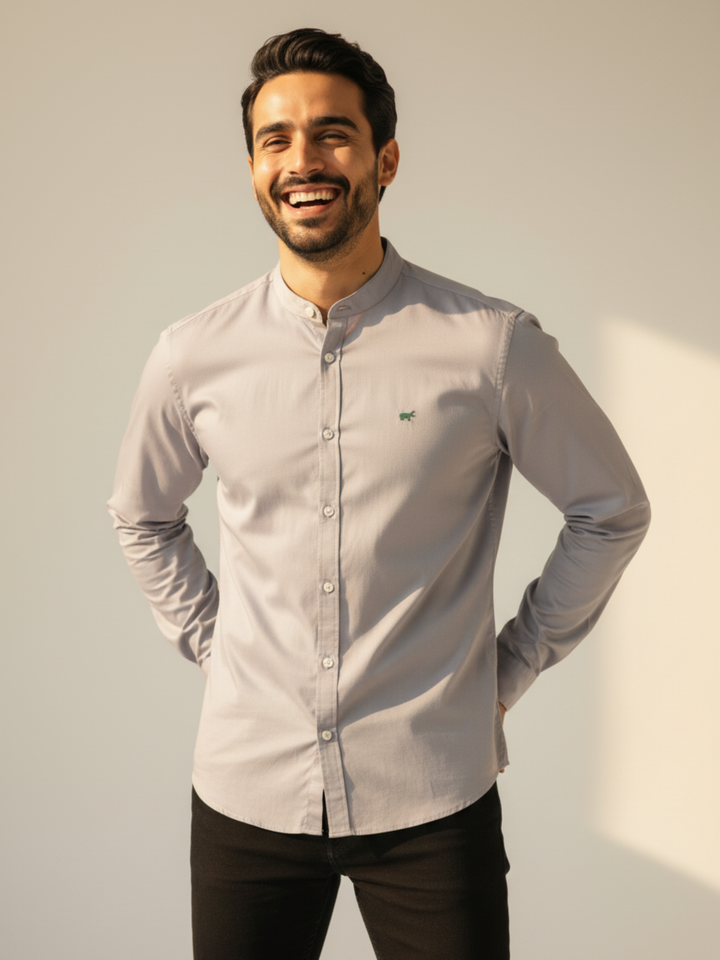 Easy Care Mandarin Casual Shirt - Braclo