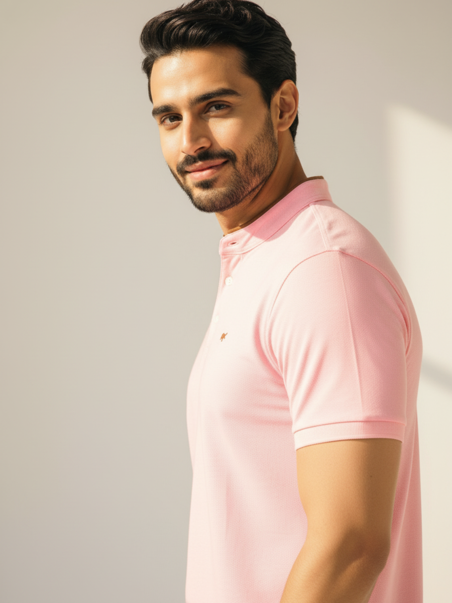 Pink Henley Shirt