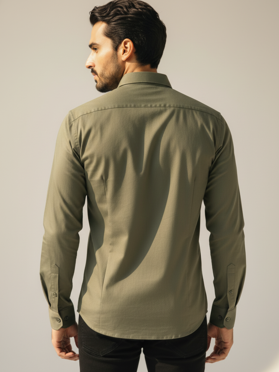 Olive Button-Down Shirt