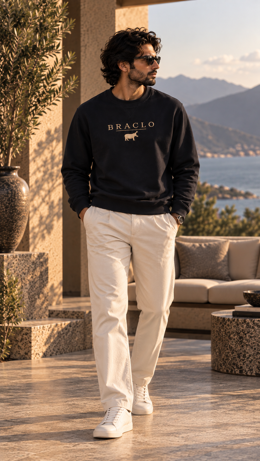 Black Round Neck Sweatshirt