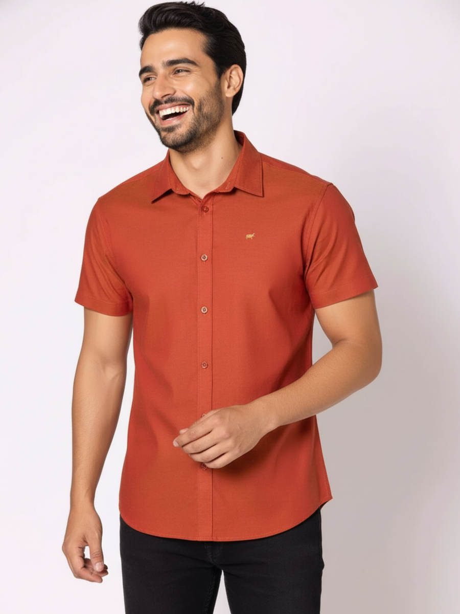 Rust Half-Sleeve Shirt