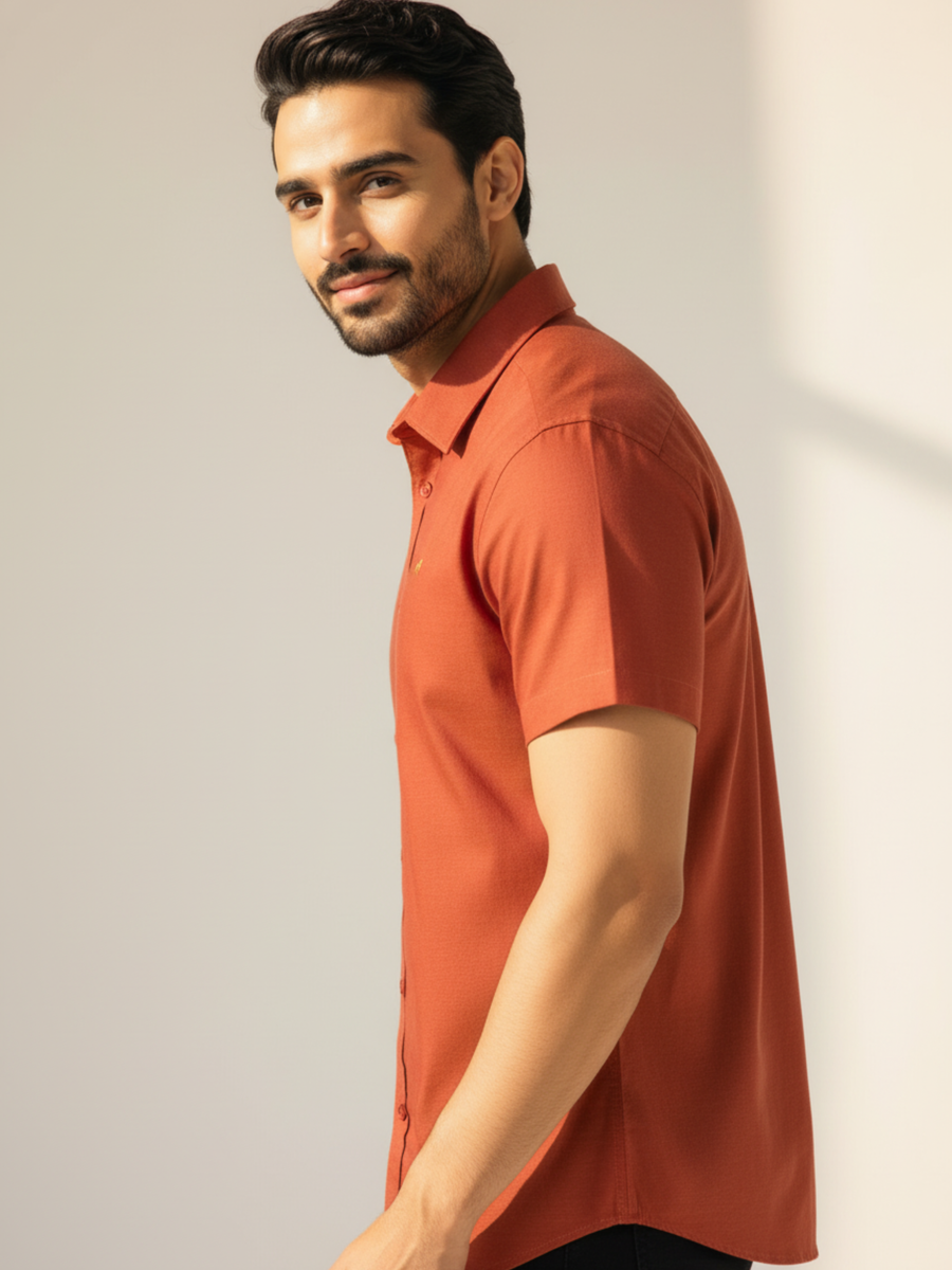 Rust Half-Sleeve Shirt