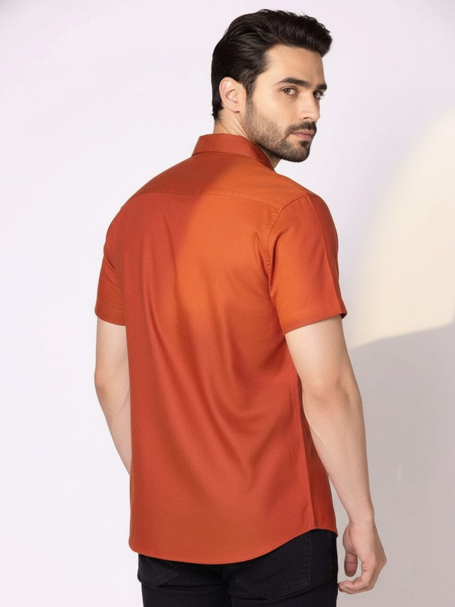 Rust Half-Sleeve Shirt