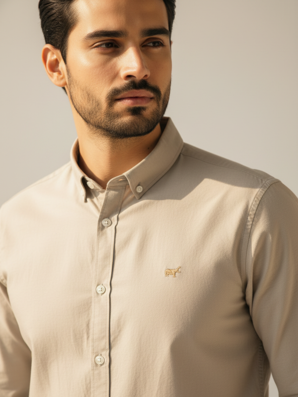 Khaki Button-Down Shirt
