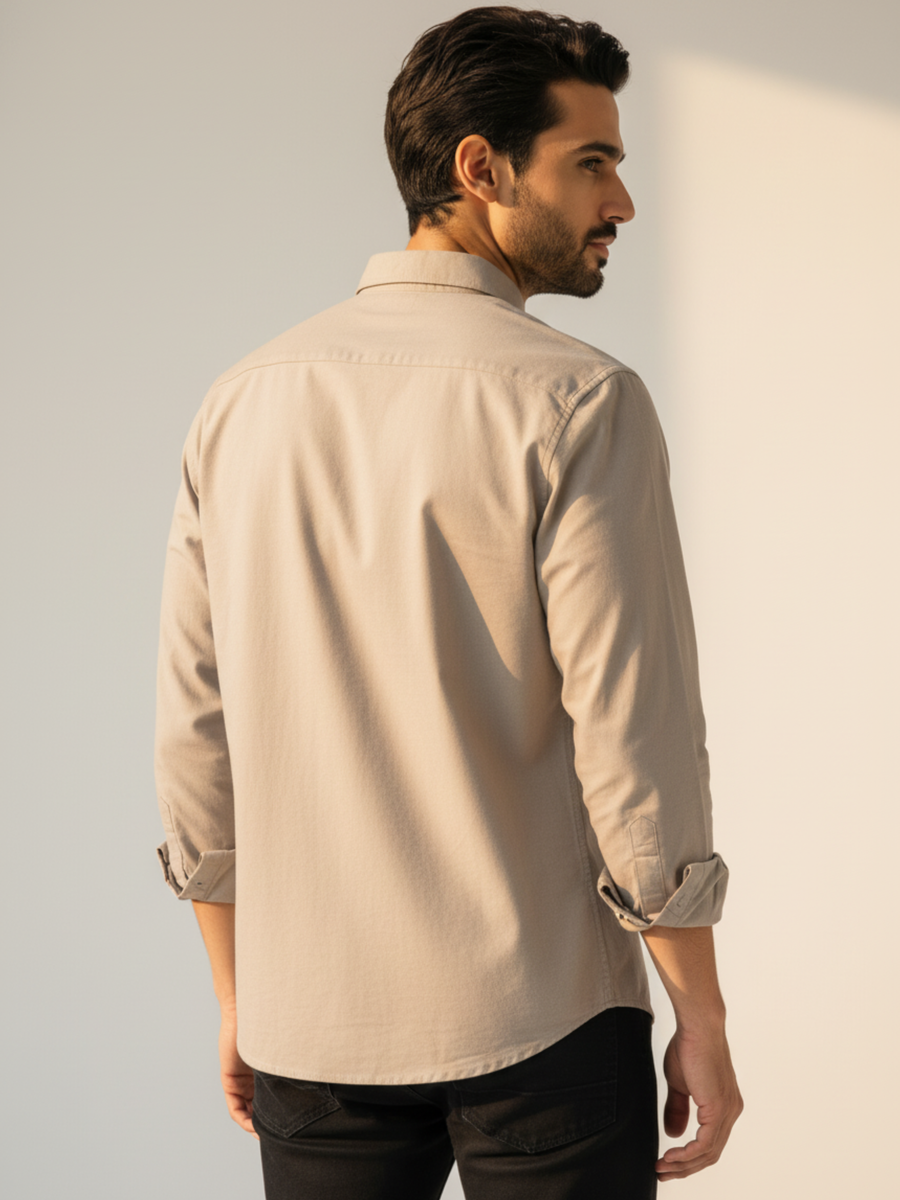 Khaki Button-Down Shirt