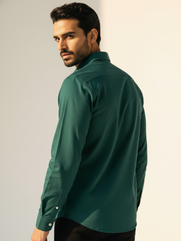 Teal Green Button Down Casual Shirt - Braclo