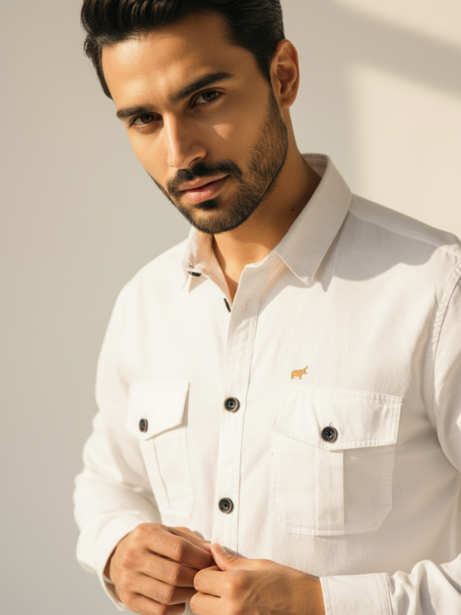 Ivory Double Pocket Shirt