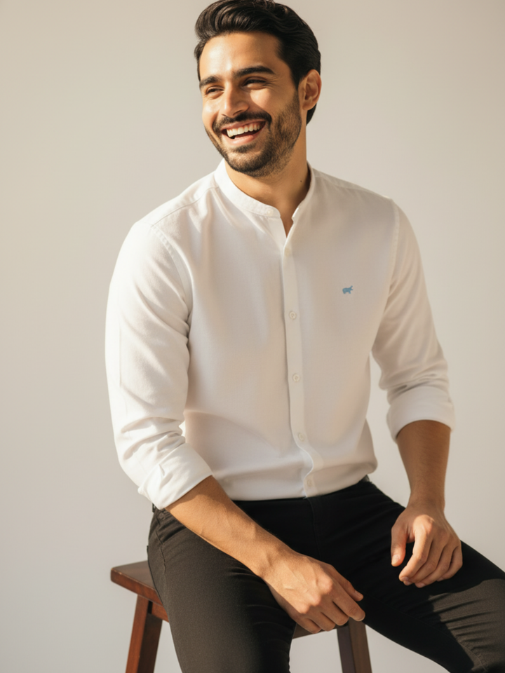 Easy Care Mandarin Casual Shirt - Braclo