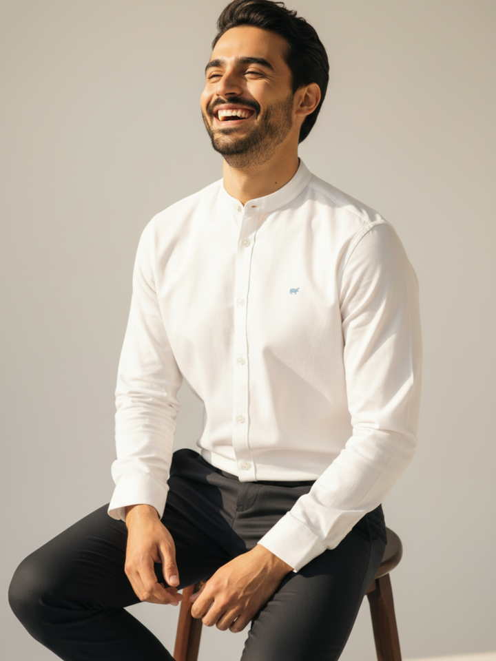 Easy Care Mandarin Casual Shirt - Braclo