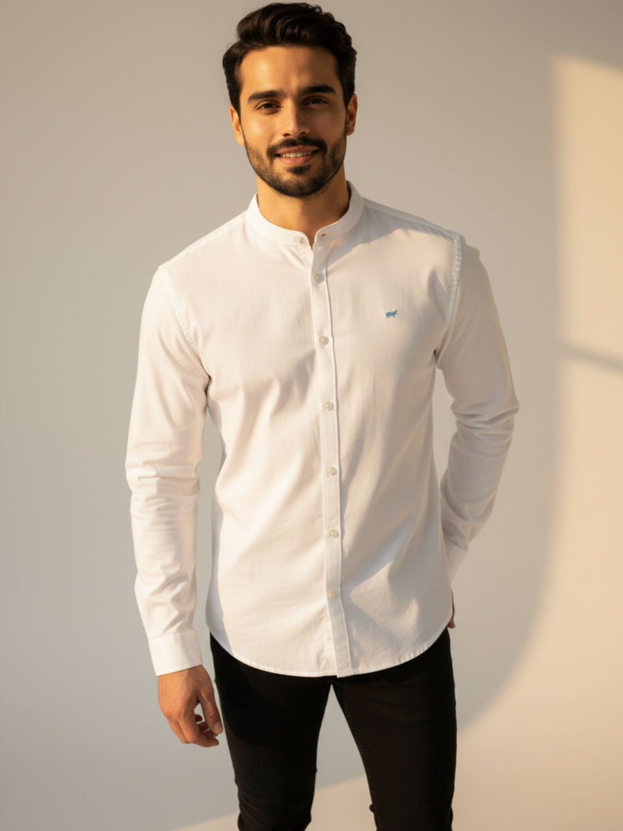 Off White Mandarin Shirt