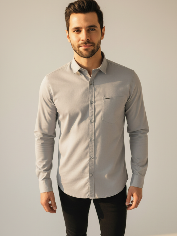 Slim Fit Twill Shirt - Braclo