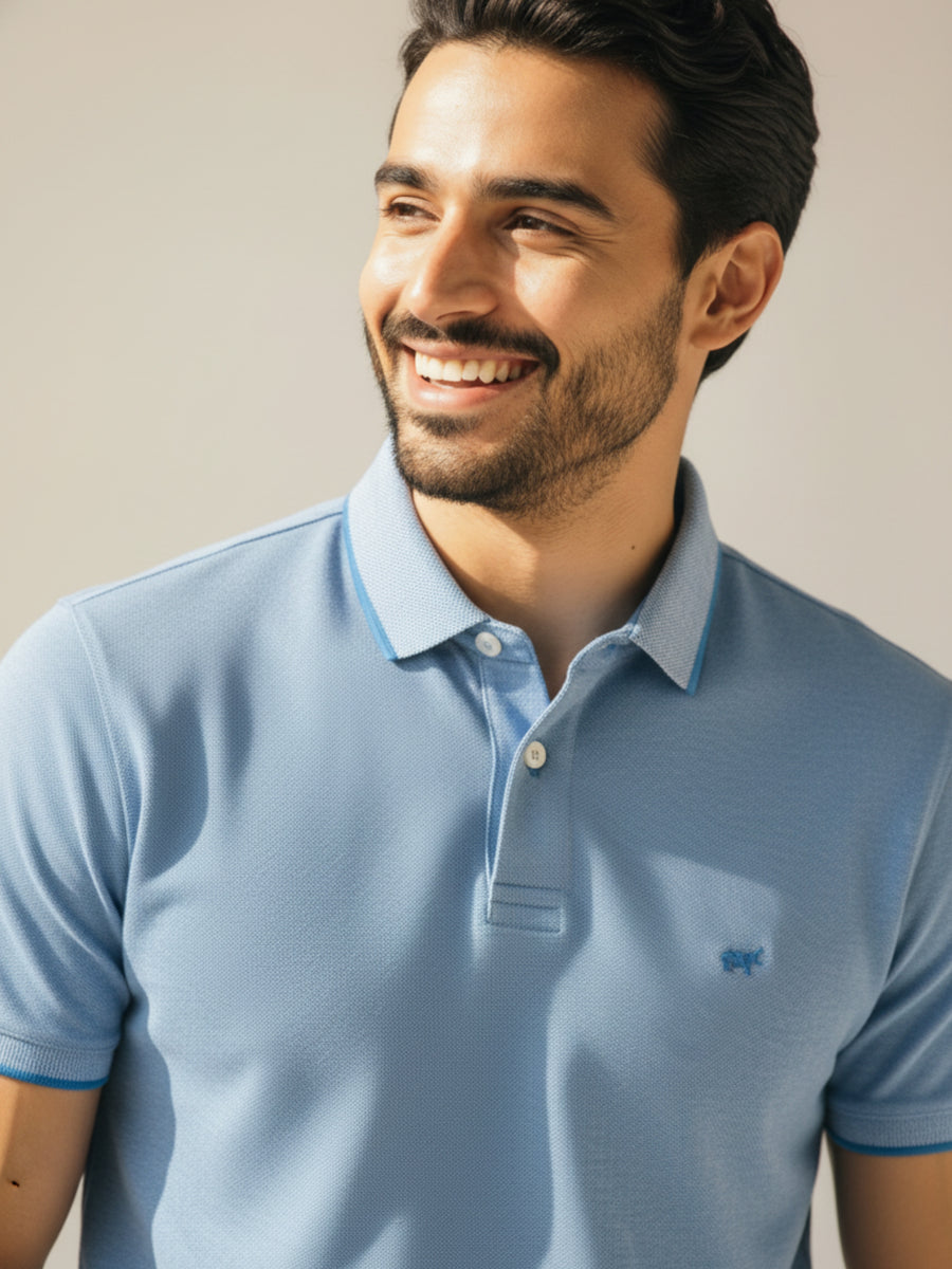 Melange Blue Polo Shirt