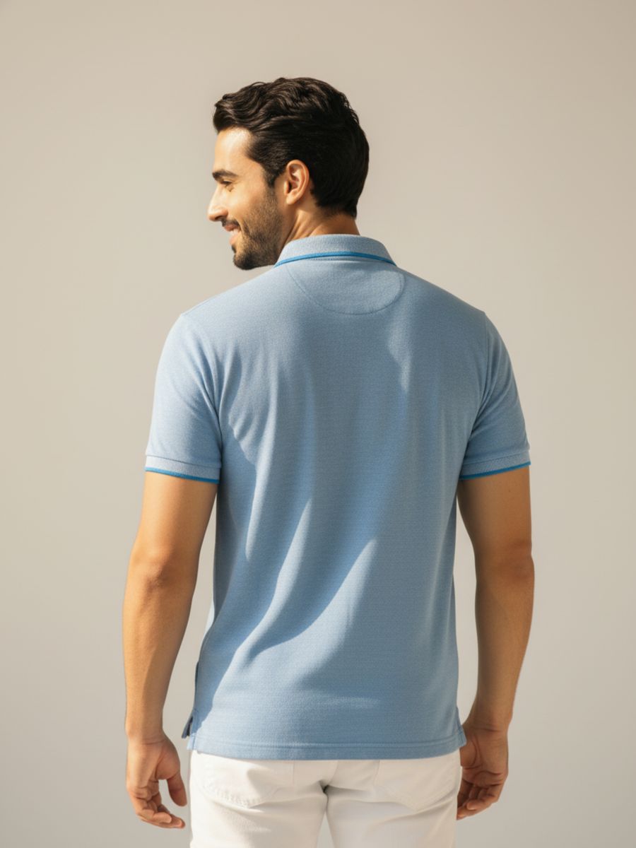Melange Blue Polo Shirt