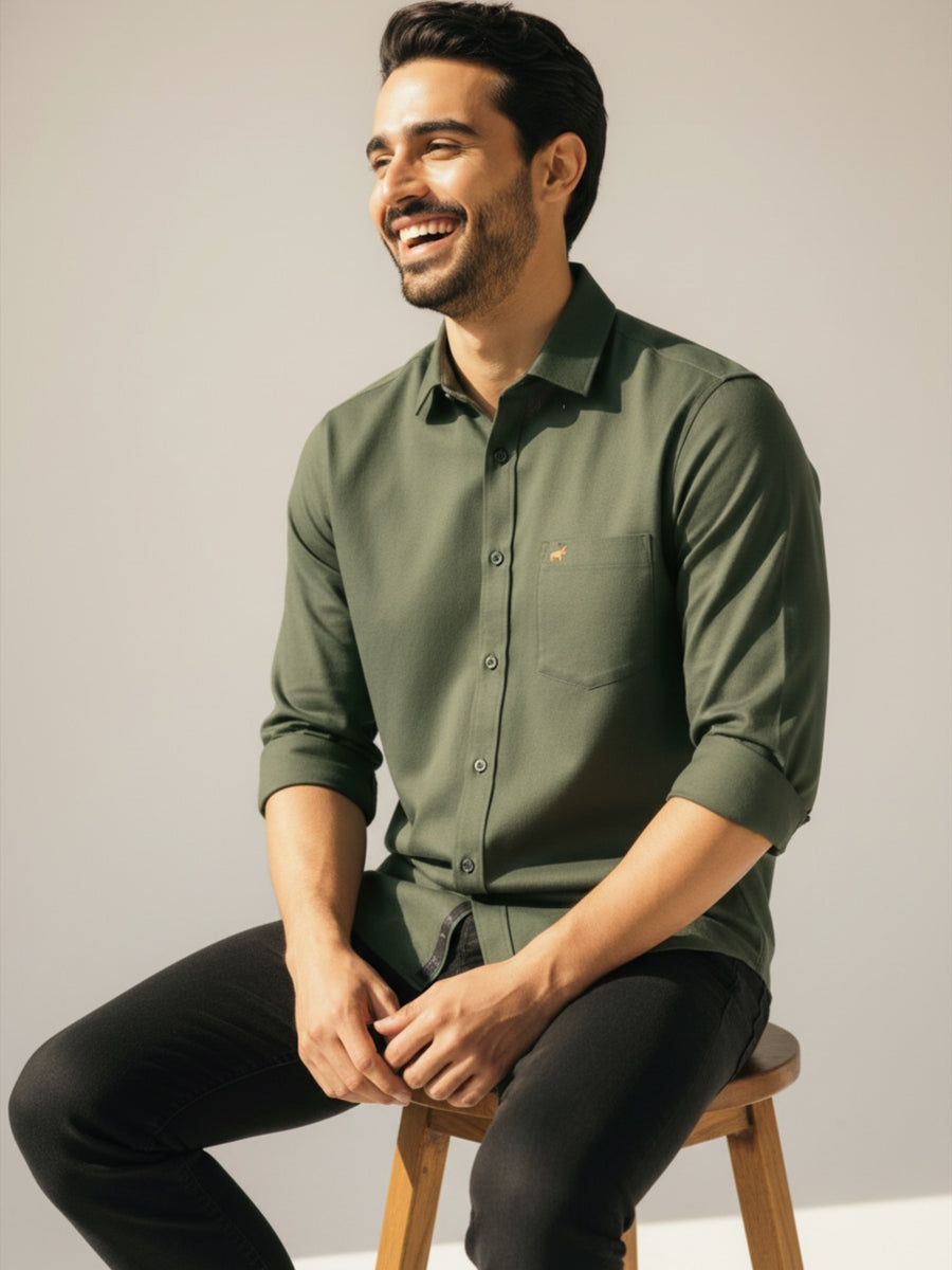 Olive Button-Down Shirt
