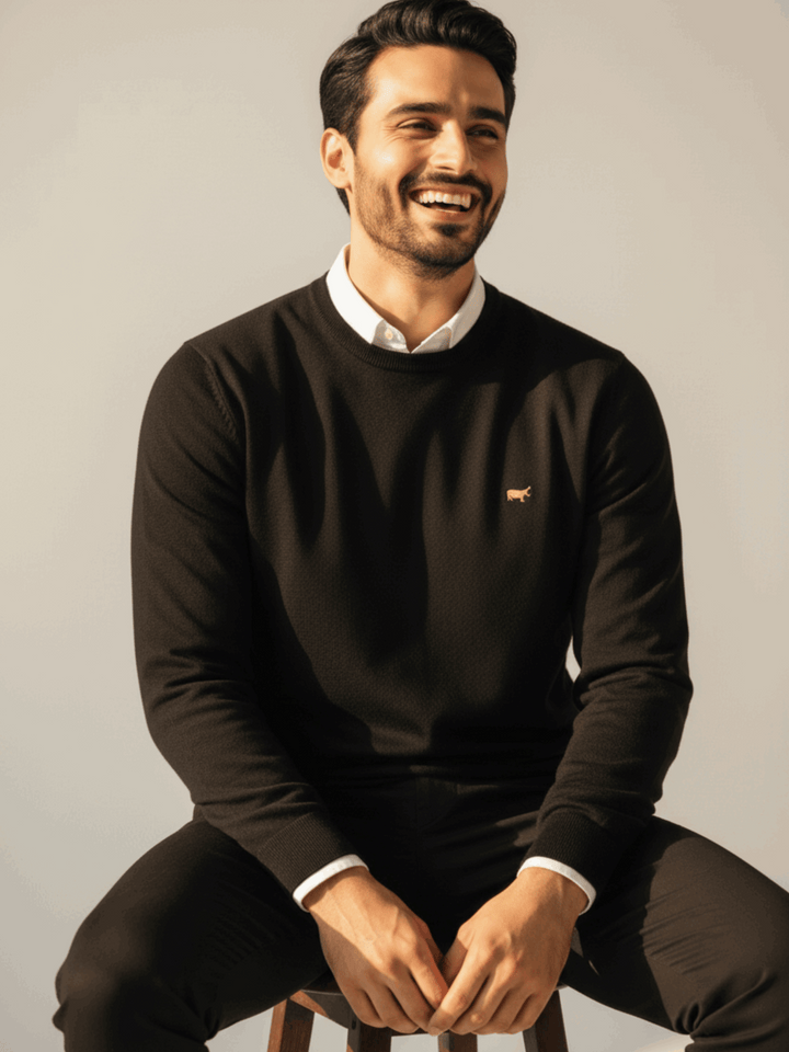 Black Round Neck Sweater