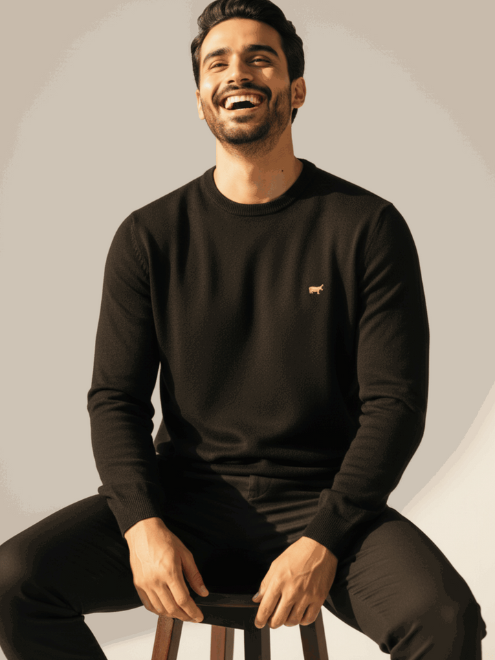 Black Round Neck Sweater