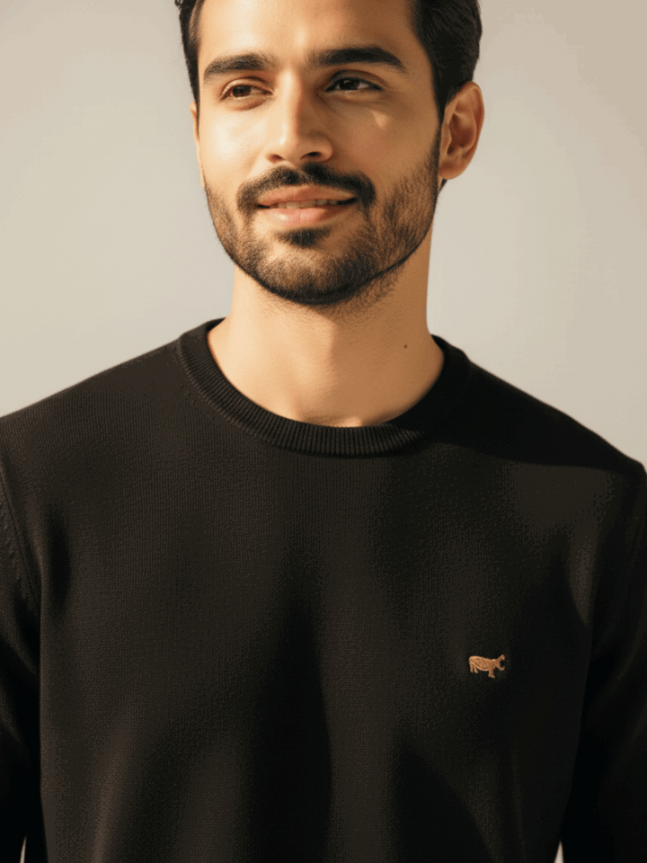 Black Round Neck Sweater