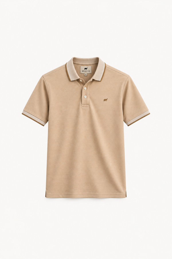 Melange Beige Polo Shirt