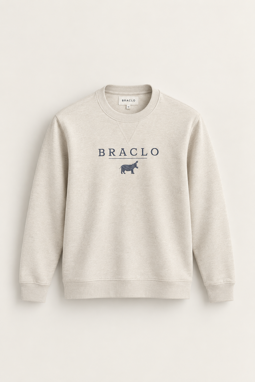 Grey Melange Round Neck Sweatshirt
