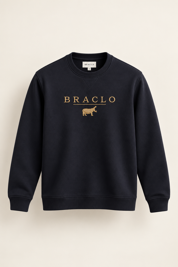 Black Round Neck Sweatshirt