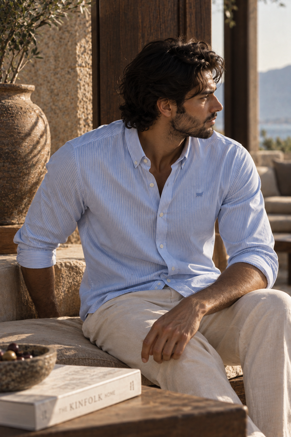 Indigo Stripes Button Down Shirt