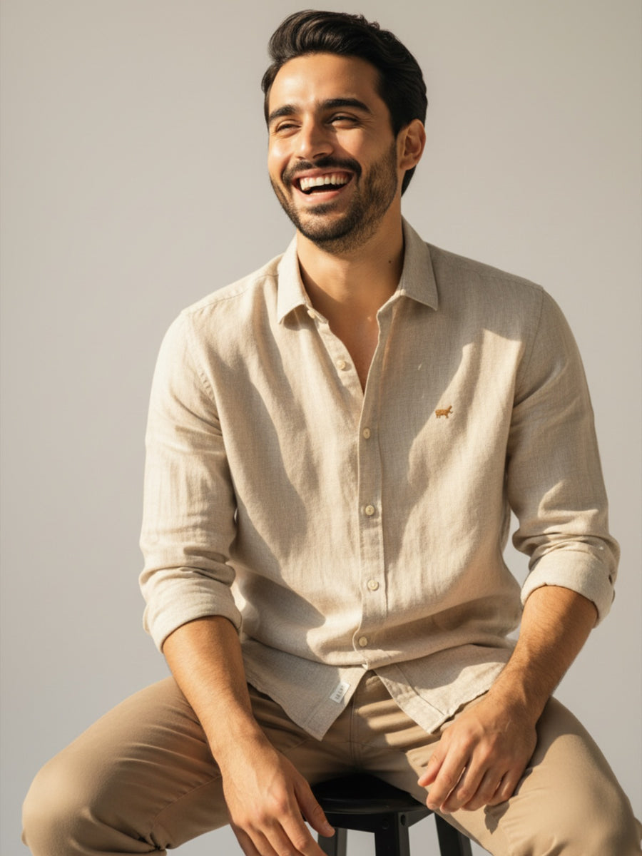 Beige Linen Shirt