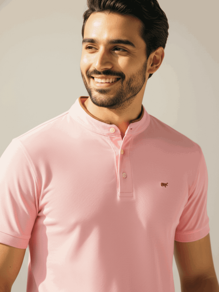 Mandarin Collar Polo Shirt