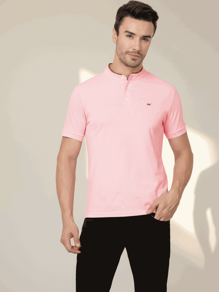 Mandarin Collar Polo Shirt