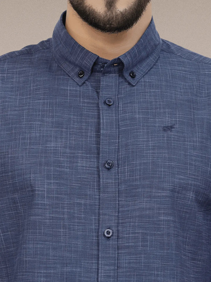 Textured Button Down Casual Shirt