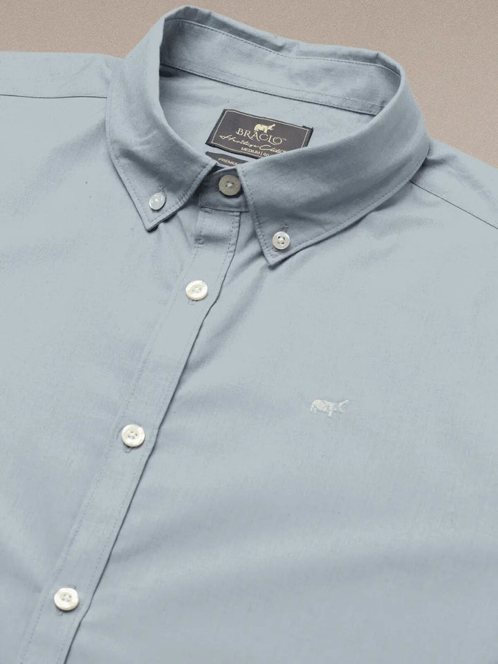 Ice Blue Causal Button Down Shirt