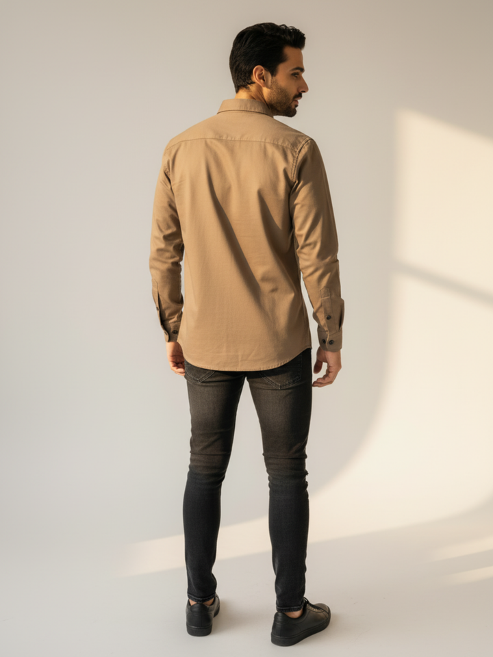 Dust Brown Double Pocket Shirt - Braclo