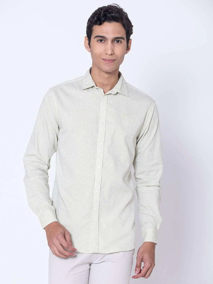 Moss Green Semi Formal Check Shirt