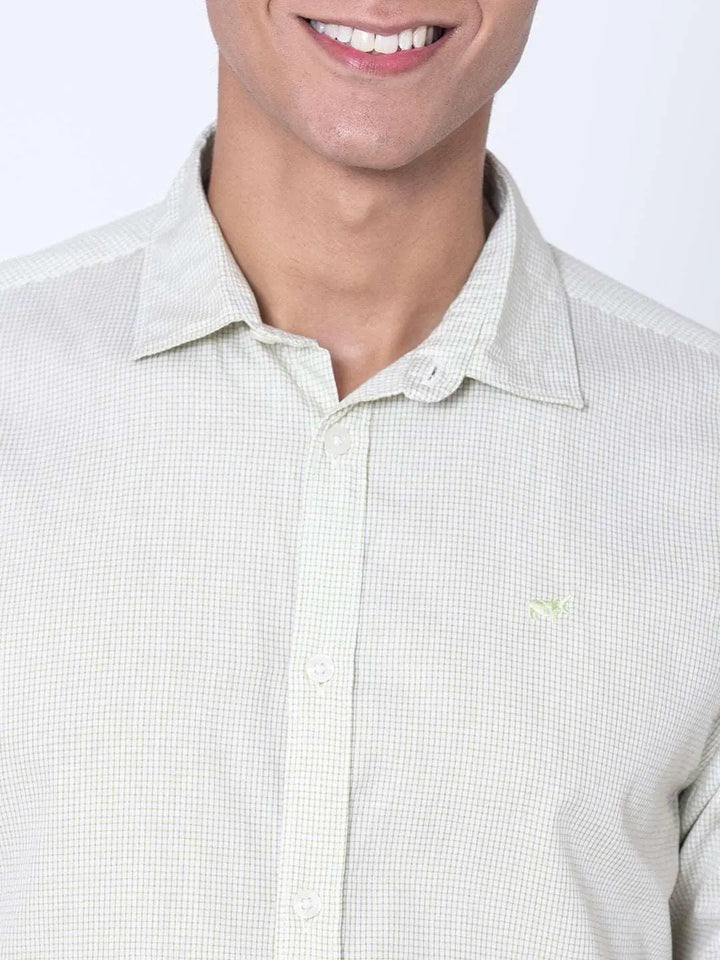 Moss Green Semi Formal Check Shirt