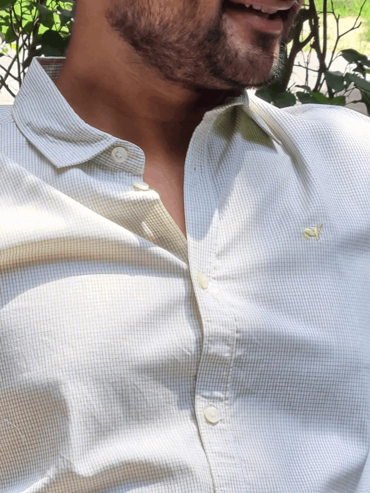 Moss Green Semi Formal Check Shirt