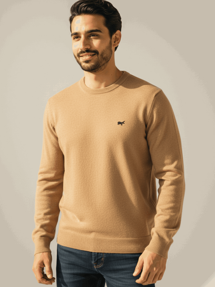 Beige Round Neck Sweater
