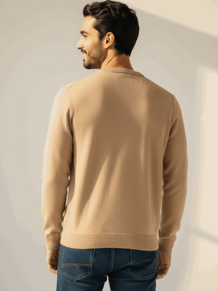Beige Round Neck Sweater