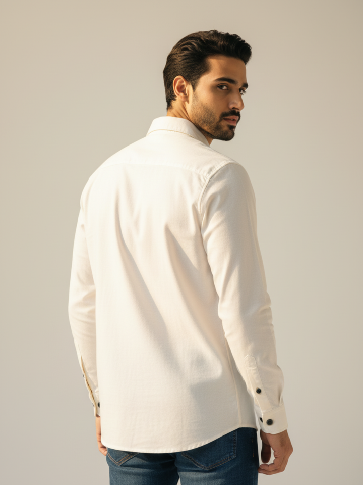 Ivory Double Pocket Casual Shirt - Braclo