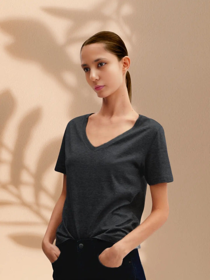 V Neck Tshirt - Dark Grey Braclo