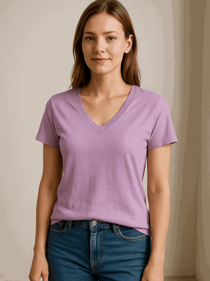 V-Neck T-shirt - Lavender