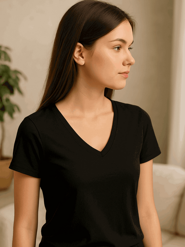 V-Neck Tshirt - Black