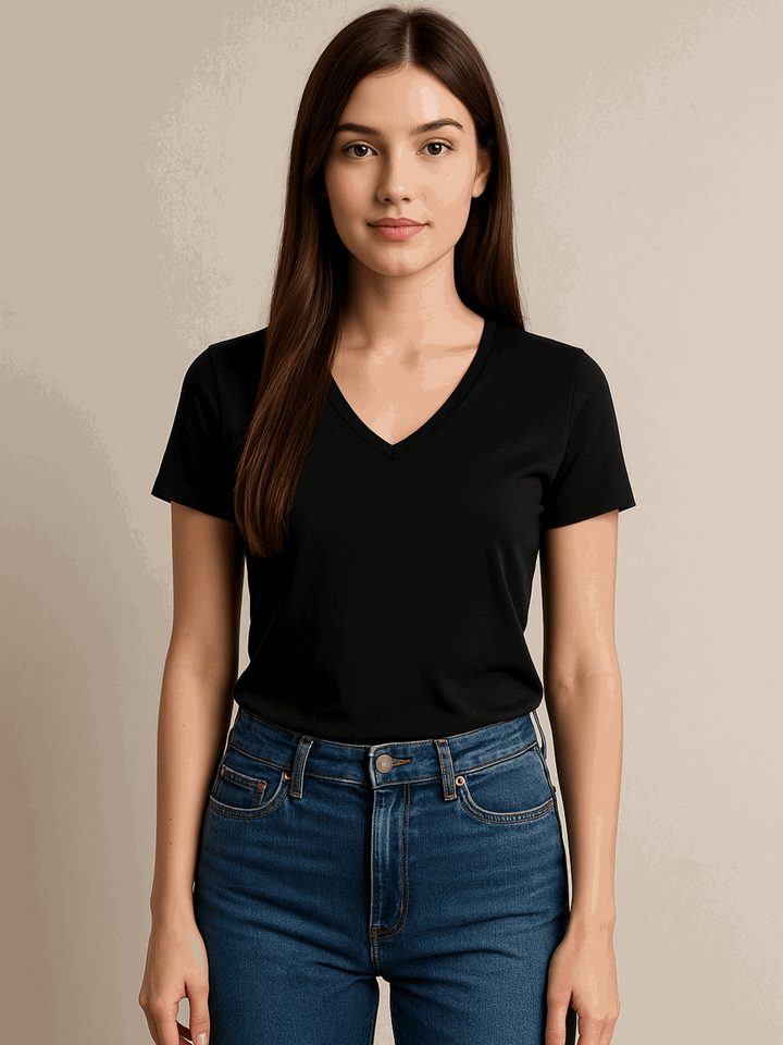 V-Neck Tshirt - Black
